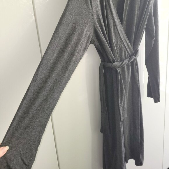 Seraphine Maternity Long Sleeve Wrap Dress in Charcoal Grey Size M - Picture 5 of 10